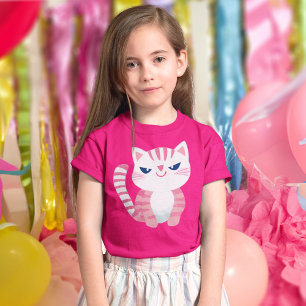 Camiseta Gato de Gatinho Triturado Rosa