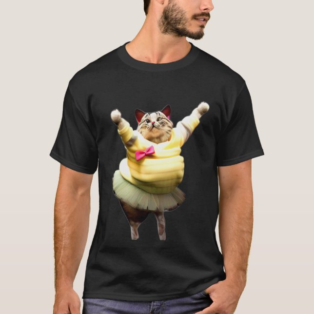 Camiseta Gato de Gato de Balé Versão 2 0 (Frente)
