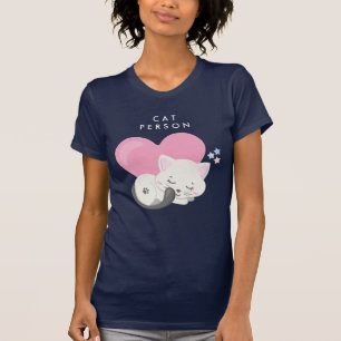 Camiseta Gato De Gato De Gatinho Branco De Texto Bonito Dor