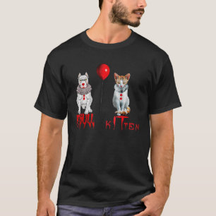 Camiseta Gato De Gato De Gatinho E Cachorro De Pitbull Horr