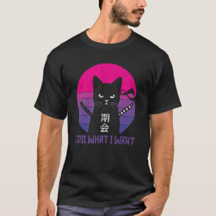 Camiseta Gato de Gato de Gato de Estilo Japonês