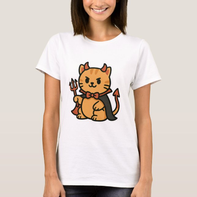 Camiseta Gato de Gato de Halloween (Frente)