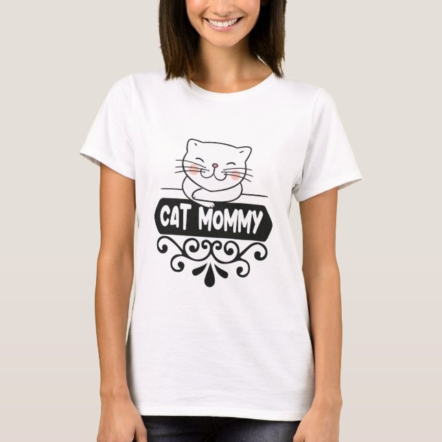Camiseta Gato de gato e mamãe (Frente)