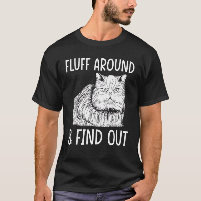 Camiseta Gato De Gato Humor Adulto Fluxando E Descobrindo (Frente)