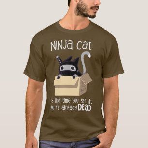 Camiseta Gato de Gato Ninja em uma Caixa Gatinho Perigoso