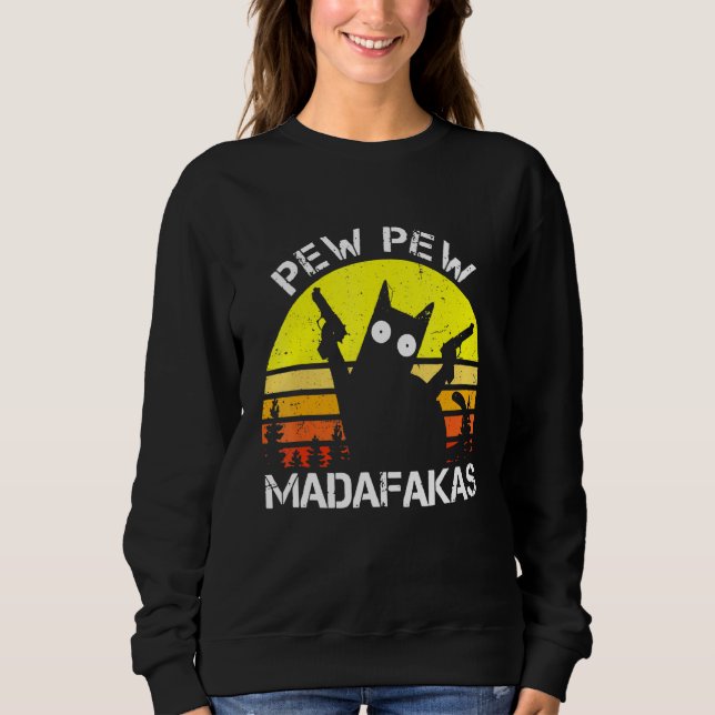 Camiseta Gato De Gato Pew Madafakas Crazy Summer Cat Com Ar (Frente)