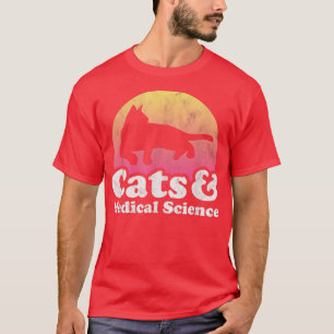 Camiseta Gato de gatos e ciências médicas, de uso masculino