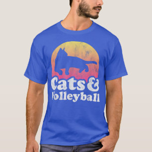 Camiseta Gato de gatos e voleibol, de uso masculino 