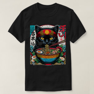 Camiseta Gato de Gatos Ra Noodle Anime Japonês Kawaii