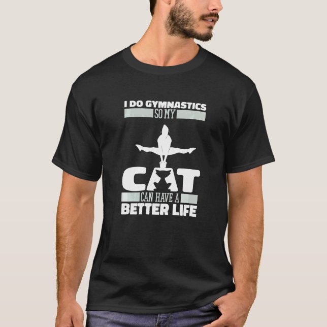 Camiseta Gato de Ginástica Acrobacia Artística Ginasta (Frente)