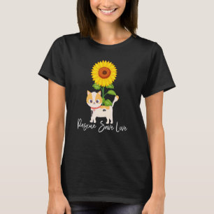 Camiseta Gato De Girassol Salvamento Animal Poupe Amor Adot