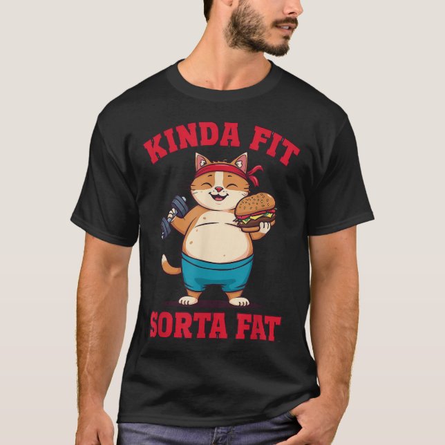 Camiseta Gato De Giro Com Gordura De Sorta Ajustado (Frente)