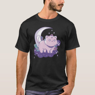 Camiseta Gato de Gótico Gótico Gótico de Cor do Pastel de K