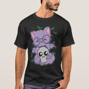 Camiseta Gato De Gótico Pastel E Item Mágico Para O Witchco