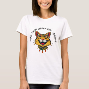 Camiseta Gato de Groové Cinto Cinto em Traje Tribal