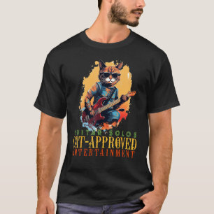 Camiseta Gato de Guitarra elétrica Cool para Riffs e Rock'n