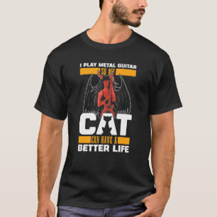 Camiseta Gato de Guitarra Elétrica   Guitarrista Guitarra M