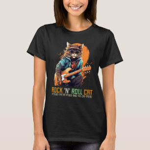 Camiseta Gato de Guitarra Funny Jam com Cat-titude ama Músi