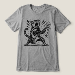 Camiseta Gato de Guitarra Heavy Metal, Rock On