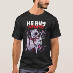 Camiseta Gato De Guitarra Metálica Pesada E Meowtal