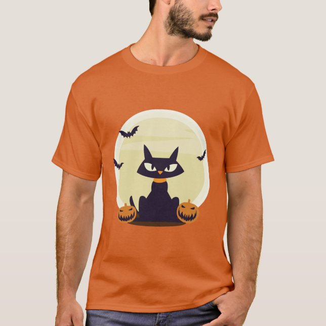 Camiseta Gato de Halloween (Frente)