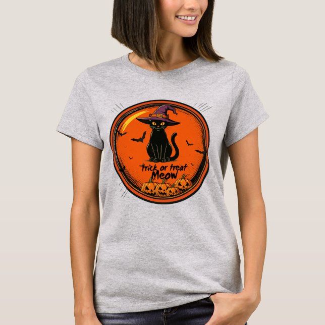 Camiseta gato de Halloween (Frente)