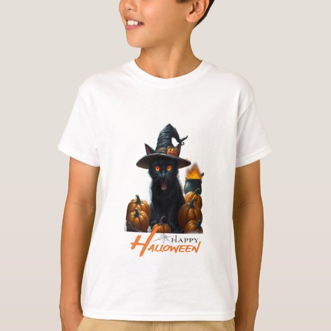 Camiseta Gato de Halloween (Frente)