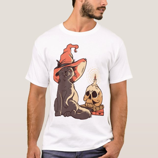 Camiseta gato de Halloween (Frente)