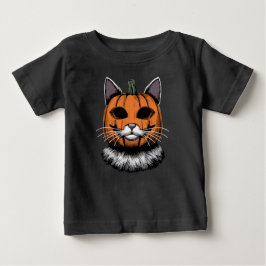 Camiseta Gato de Halloween, Cara de Abóbora