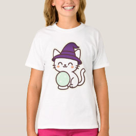 Camiseta Gato de Halloween de Kawaii - Mágico e Adorável Sp