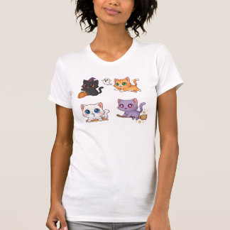 Camiseta Gato de Halloween Gato Espantoso e Elegante Inspir