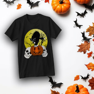 Camiseta Gato De Halloween Irritado Em Pumpkin
