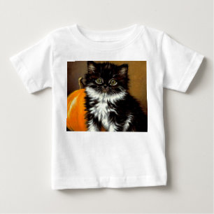 Camiseta Gato de Halloween Preto e Branco Vintage