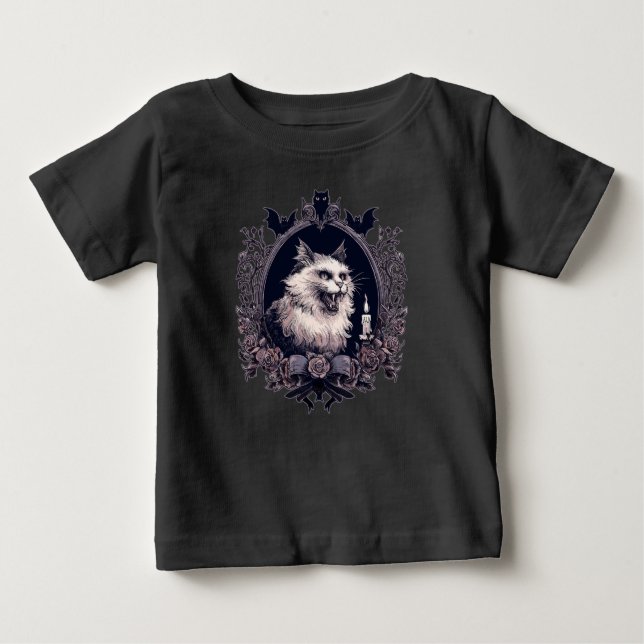 Camiseta Gato de Halloween, Spooky (Frente)