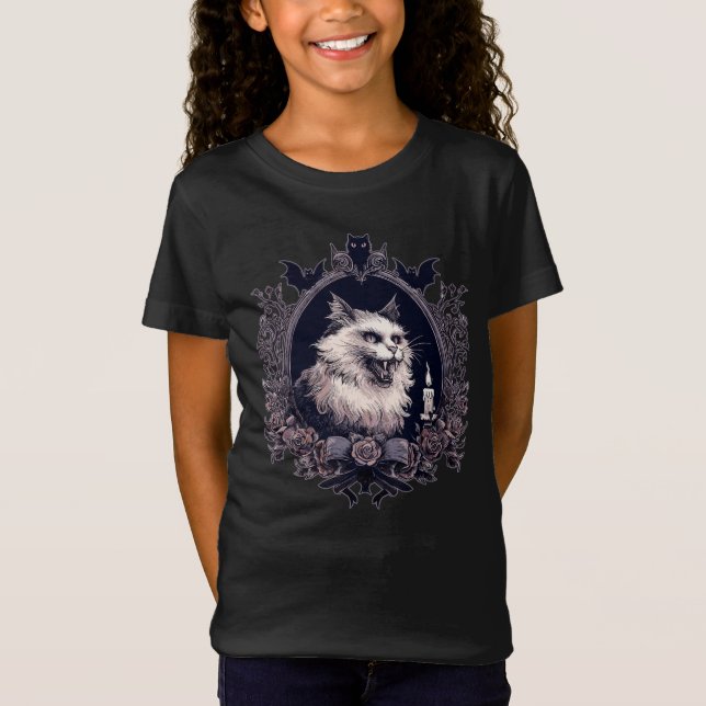 Camiseta Gato de Halloween, Spooky (Frente)