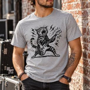 Camiseta Gato de Heavy Metal, Rock On