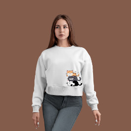 Camiseta Gato de Hoodie - "Gatinhos Empilhados"