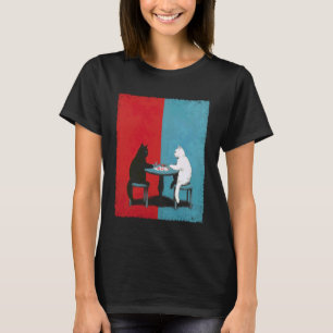 Camiseta Gato de Jogo de Apostas de Arte Pop Jogando Pôquer