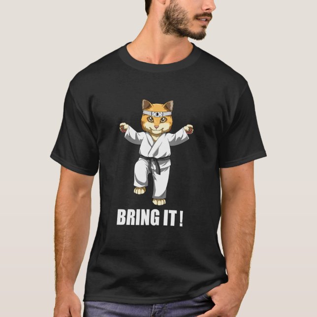 Camiseta Gato de Karatê Divertido (Frente)