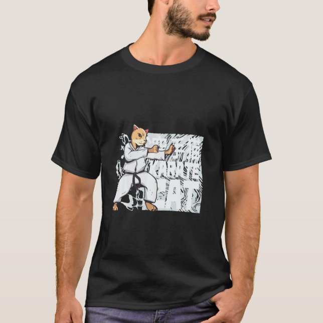 Camiseta Gato de Karatê Engraçado (Frente)