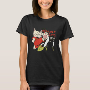Camiseta Gato de Karatê Engraçado Lutando com Gatinho Lutad