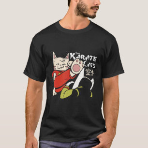 Camiseta Gato de Karatê Engraçado Lutando com Gatinho Lutad