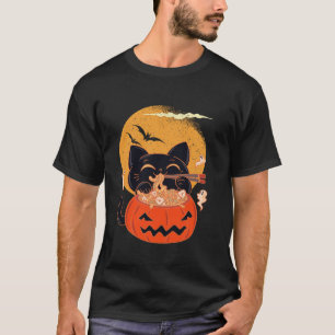 Camiseta Gato De Kawaii, Creme, Comendo Vermes Ramen Noodle