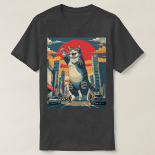 Camiseta Gato de Kawaii Kaiju - Monstro de Animes Bonitos n