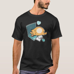 Camiseta Gato de Laptop Ca Cute
