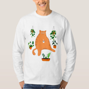 Camiseta Gato De Laranja Cinto Com Gpresente De Gato Gordo