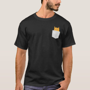 Camiseta Gato de Laranja Cinto em Pocket, espie um boo Hall