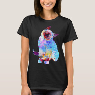 Camiseta Gato de Lixo Colorido de Gato Colorido de Gatinho 