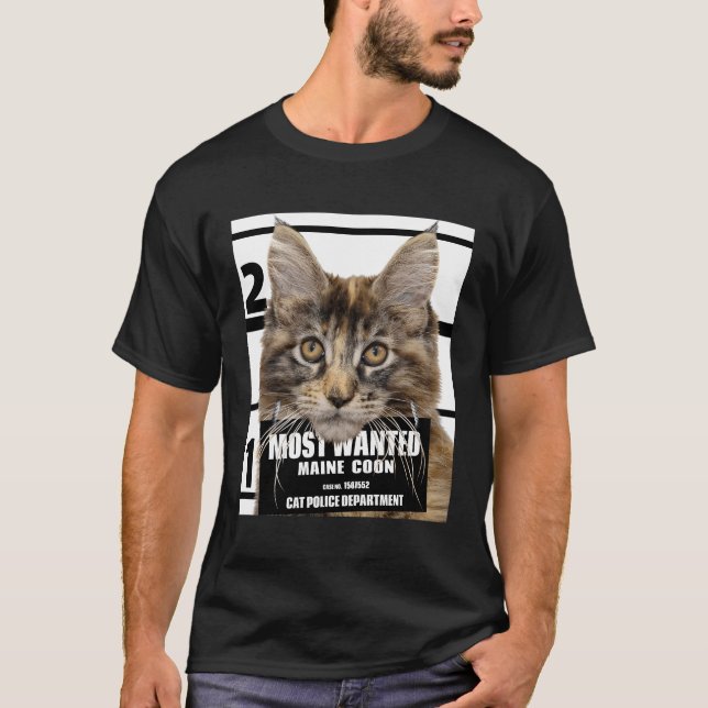 Camiseta Gato De Maine Mais Desejado Gato Engraçado Gato En (Frente)