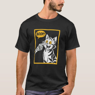 Camiseta Gato de Mão de Esqueleto Estilo Cartoon Boop Gatin